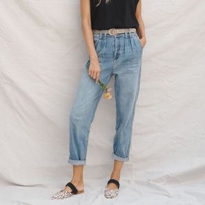 Anthropologie Pilcro Ultra High Rise Pleated Jeans